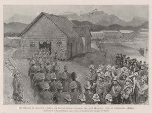 第一所英国军队教堂在锡兰迪亚塔拉瓦守卫波尔囚犯营地 作者 亨利·查尔斯·塞普金斯·赖特